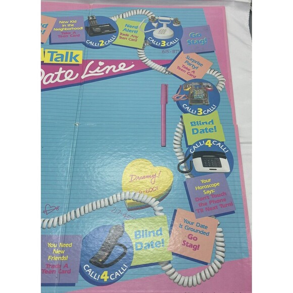 Vintage Girl Talk Date Line Board Game Dateline 1989  No Cassete Incomplete - Picture 9 of 16